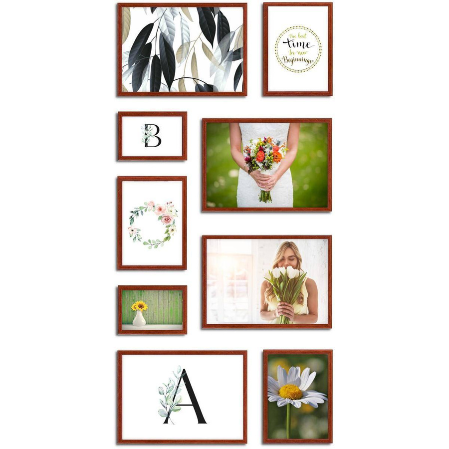 Galeria ścienna PRESTO 5 GF0004. Zestaw brązowych ramek na ścianę