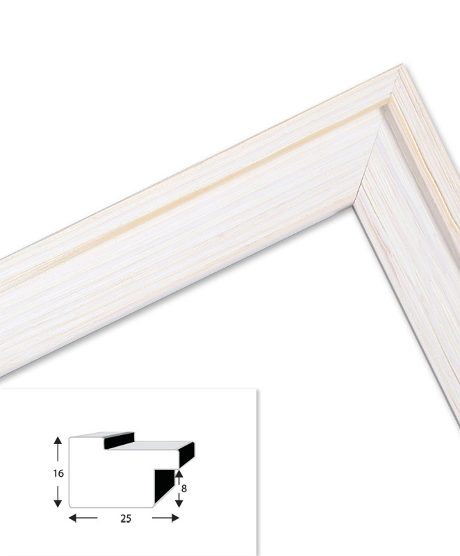 Ramka drewniana RIVOLI 2959, nowoczesna fotoramka na zdjęcia, plakaty lub rysunki - kolor biały transparentny