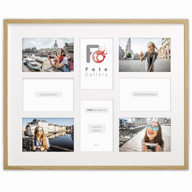 Ramka drewniana galeria passe-partout Natural 40x50 A - kolor naturalne drewno