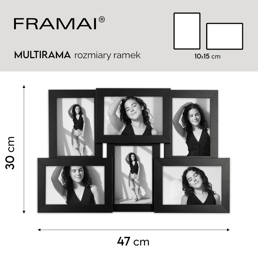 Multiramka MULTI HEN czarna ramka na zdjęcia