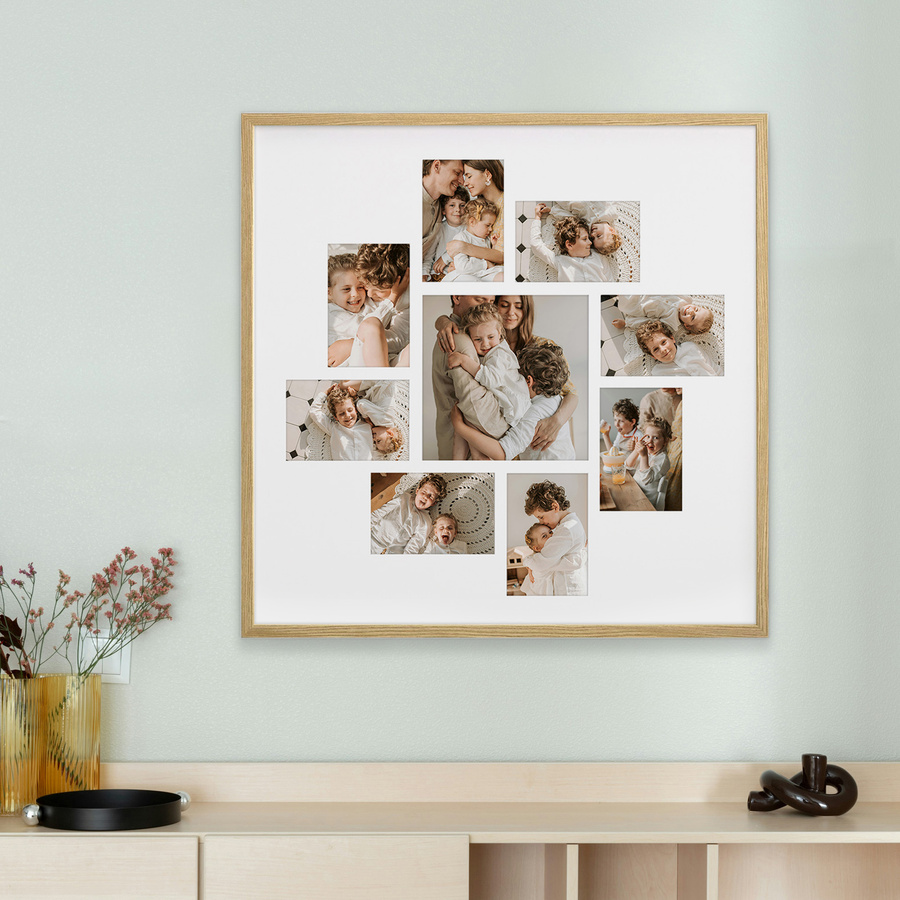 Ramka drewniana galeria passe-partout Natural 60x60 - kolor naturalne drewno