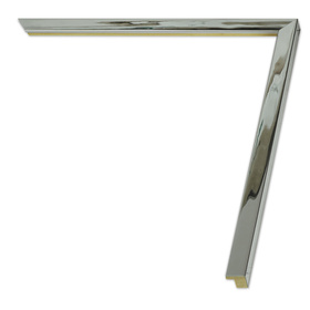 Ramka do zdjęć, plakatów, grafik na wymiar LUCA #2433. Nowoczesna chromowana, drewniana oprawa - kubik, kolor srebrny połysk