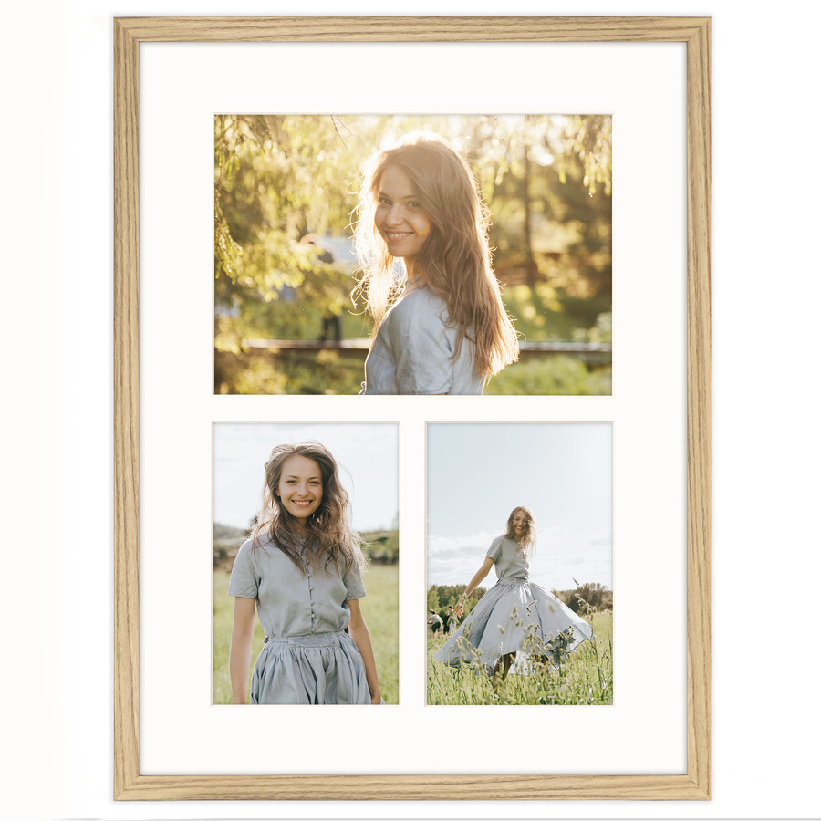 Foto galeria 30x40 cm na 3 zdjęcia o wymiarach 10x15 cm 15x21 cm kolor dębowy