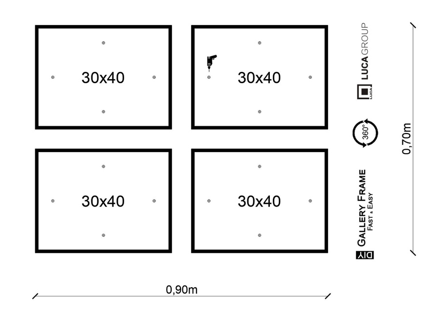 Zestaw ramek PINIA 3 GF0015 - galeria ramek na 4 zdjęcia