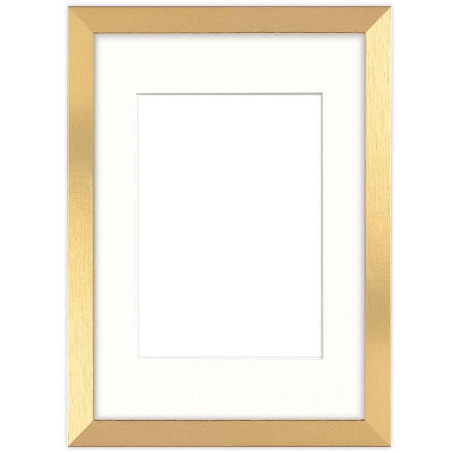 Złota ramka z passe partout na zdjęcia w rozmiarze 21X29,7 cm z okienkiem passe partout 15x21 cm