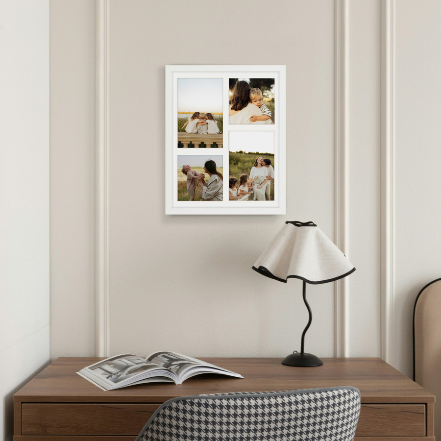 Foto galeria biała 24x30 cm na 4 zdjęcia o wymiarach 10x15 cm 10x10 cm