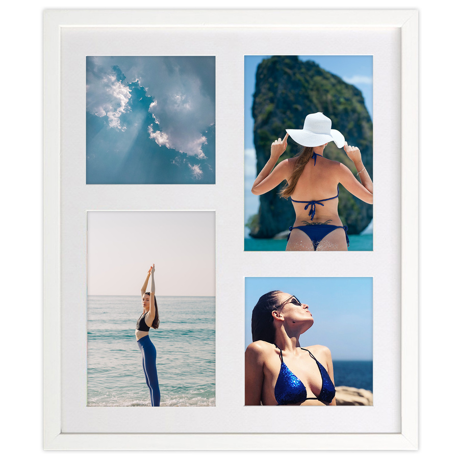 Ramka drewniana galeria passe-partout White 26x31 - kolor biały