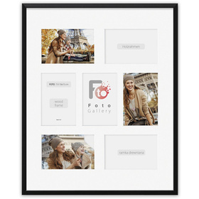 Ramka drewniana galeria passe-partout Black 40x50 B - kolor czarny