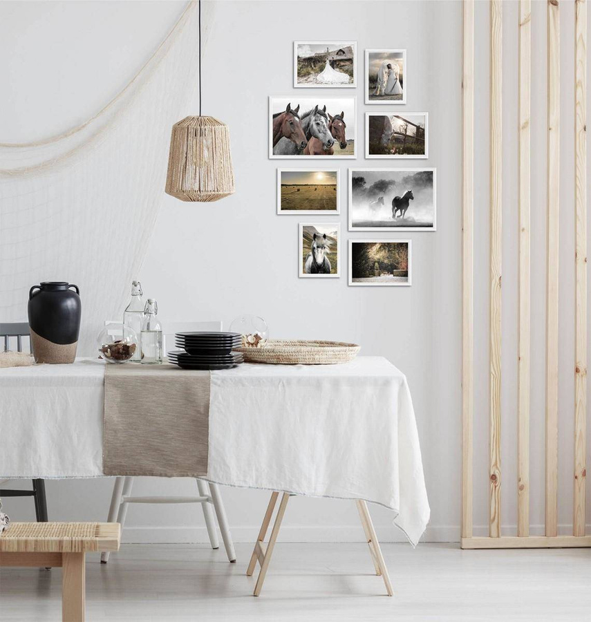 Galeria ścienna PRESTO 1 GF0007. Zestaw białych ramek na ścianę