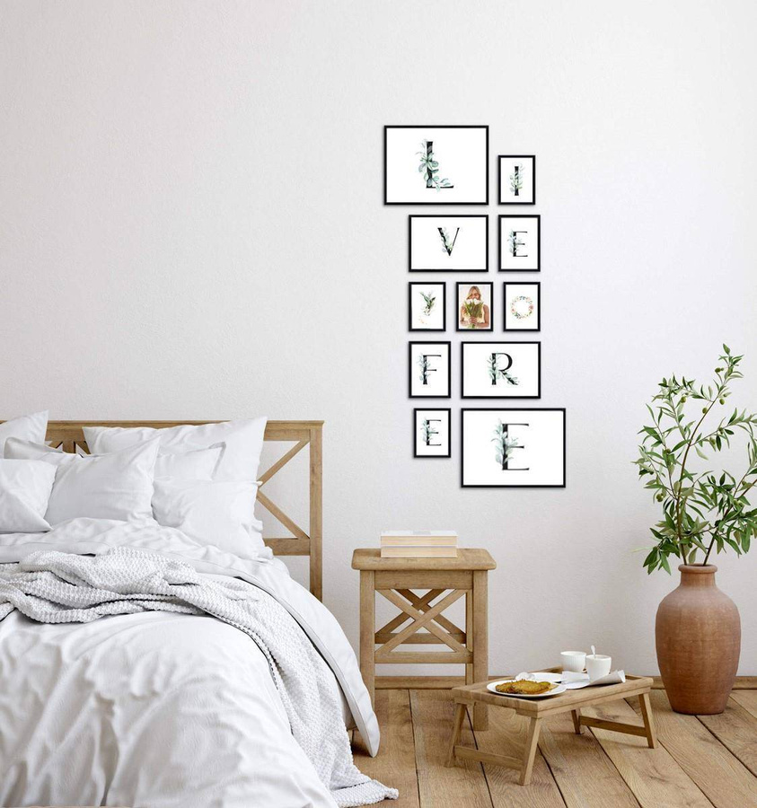 Galeria ścienna PRESTO 2 GF0005. Zestaw czarnych ramek na ścianę