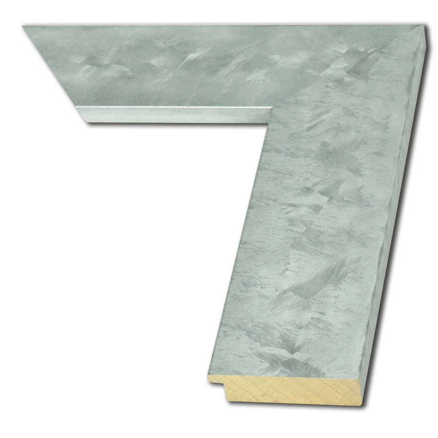 Rama do obrazów, luster, zdjęć na wymiar LUCA #2150. Płaska, nowoczesna drewniana oprawa w kolorze jasnego srebra