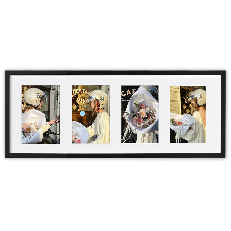 Ramka drewniana galeria passe-partout Black 20x55 - kolor czarny