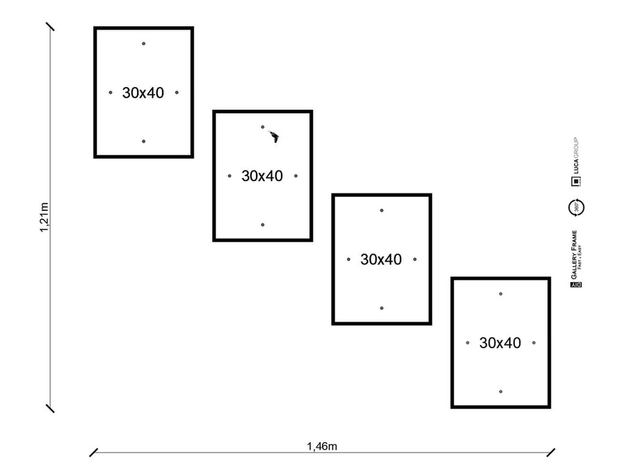 Zestaw ramek PINIA 1 GF0034 L- galeria ramek na 4 zdjęcia