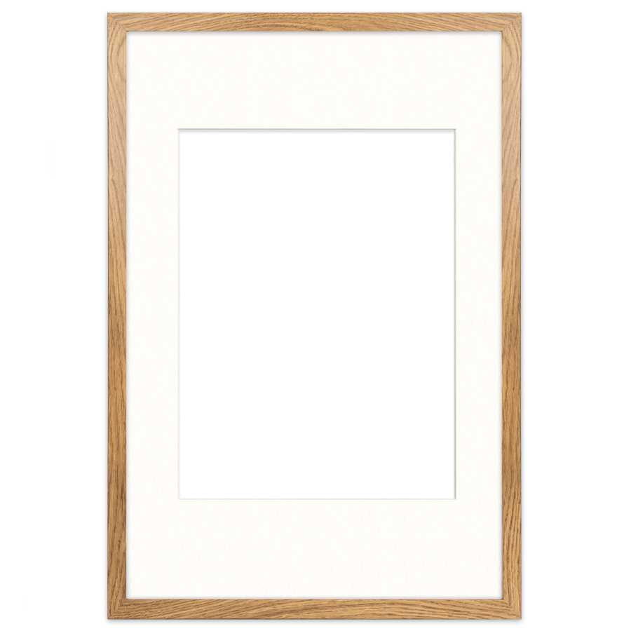 Naturalna ramka z passe partout na zdjęcia w rozmiarze 40x60 cm z passe partout 30x40 cm