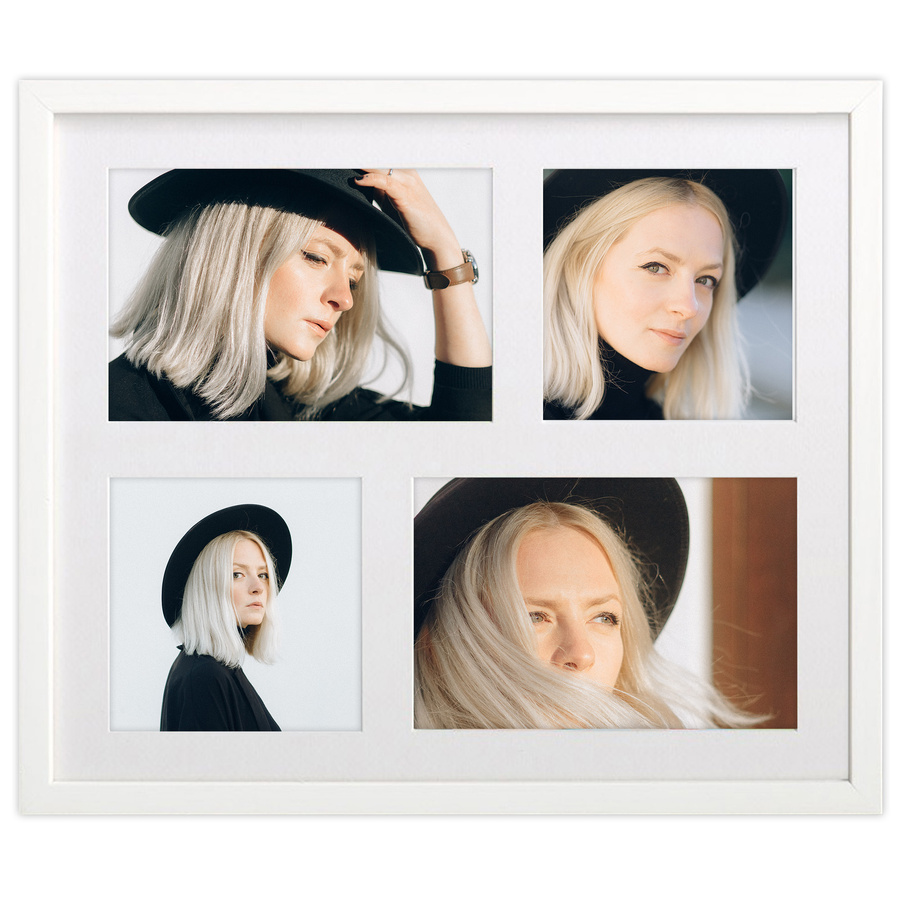 Ramka drewniana galeria passe-partout White 26x31 - kolor biały