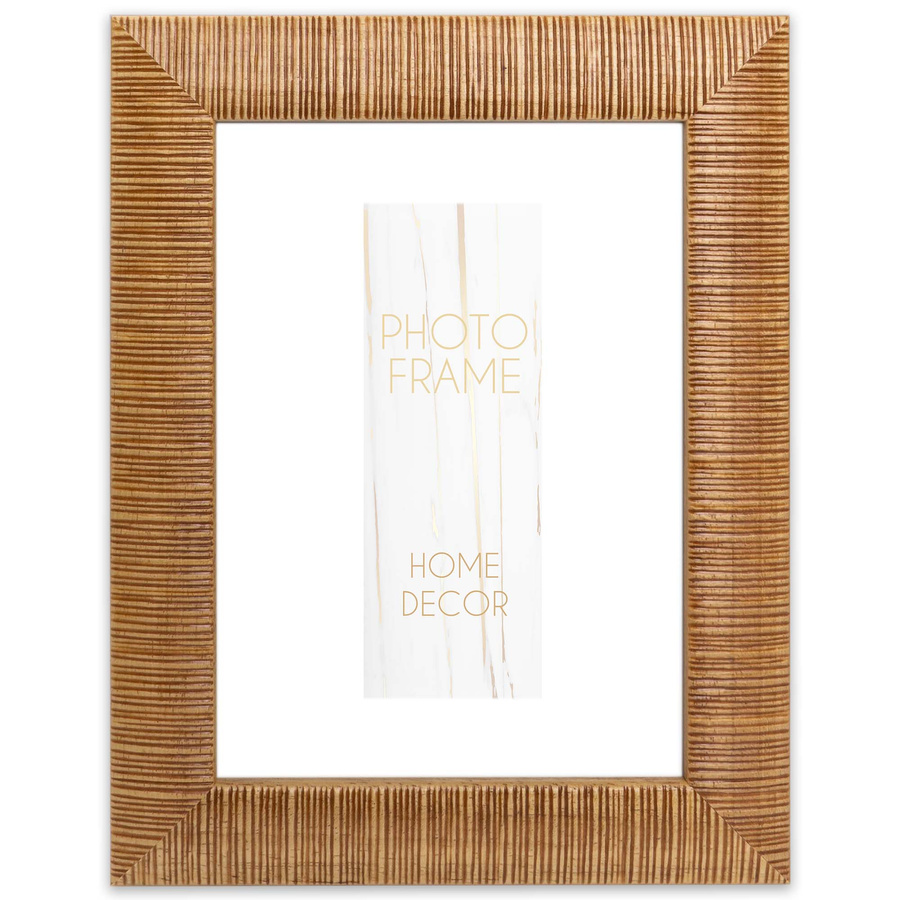 Ramka drewniana ALTINO 2050, szlachetna fotoramka na zdjęcia, plakaty lub obrazy - kolor naturalne drewno, prążkowana