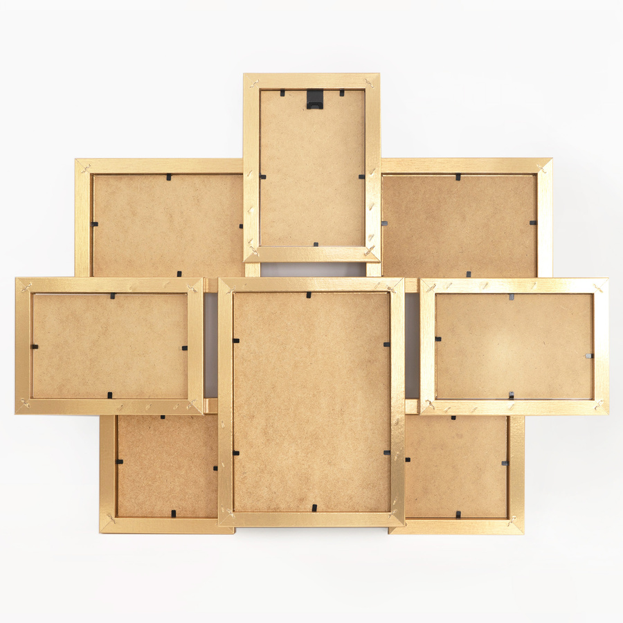 Multirama w złotym kolorze MULTI HEN Z na 8 zdjęć ramka na zdjęcia