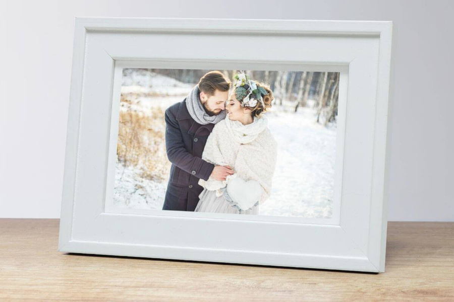 Ramka drewniana RIVOLI 2818, nowoczesna fotoramka na zdjęcia, plakaty lub rysunki - kolor biały