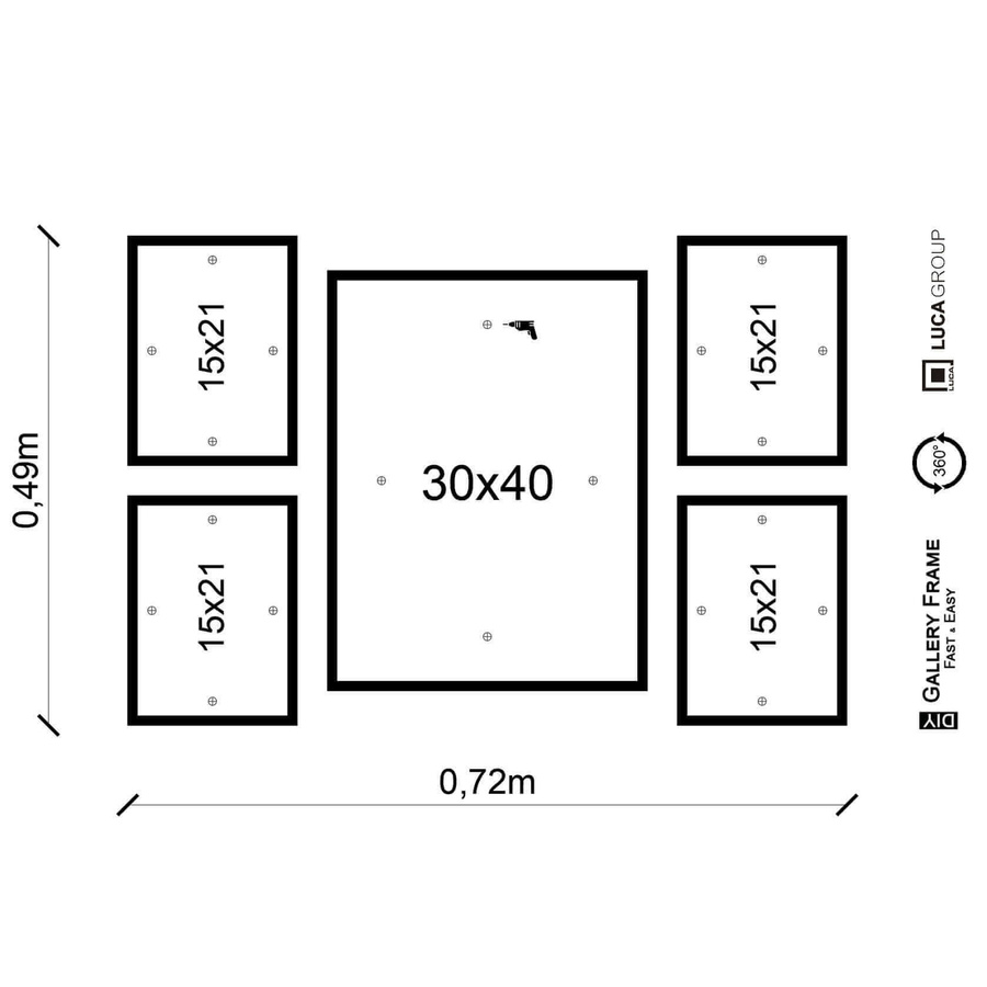 Zestaw ramek PINIA 2 GF0046 - galeria ramek na 5 zdjęcia