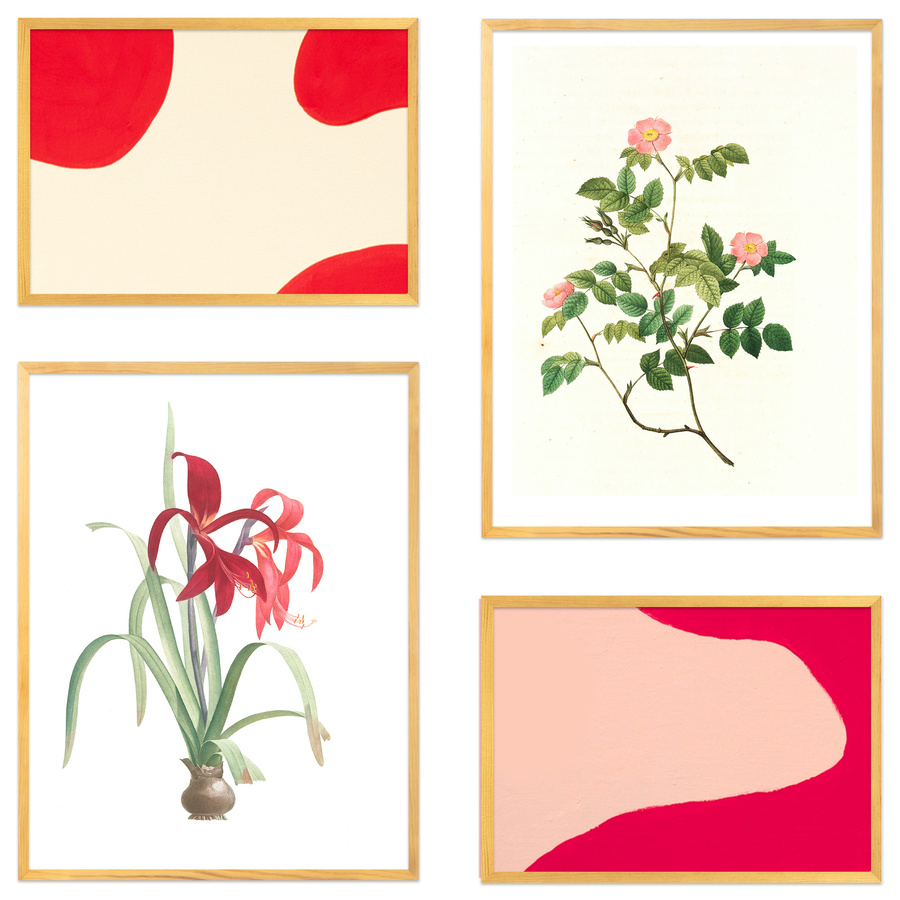 Galeria ścienna PINIA 0 GF0003. Zestaw naturalnych ramek na ścianę