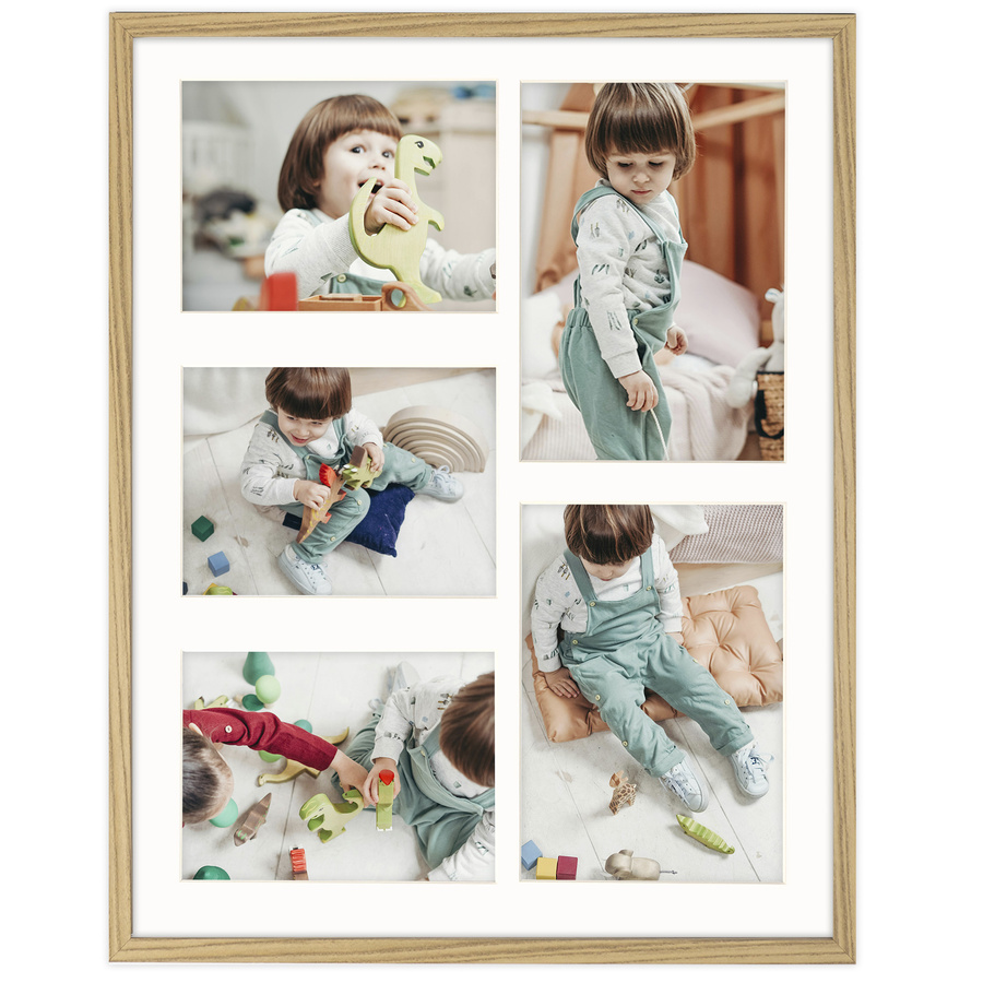 Foto galeria 40x50 cm na 5 zdjęć o wymiarach 13x18 cm 15x21 cm kolor dębowy