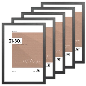 Zestaw 5 czarnych ramek na zdjęcia FDM 2 w rozmiarze 21x30 cm