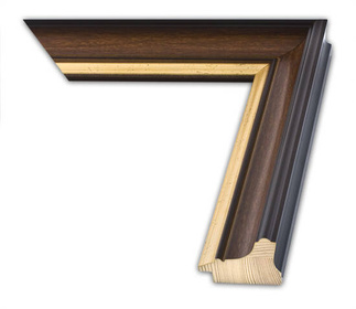 Rama do obrazów, zdjęć, plakatów oraz luster na wymiar LUCA #154. Klasyczna profilowana, drewniana oprawa - kolor brązowy