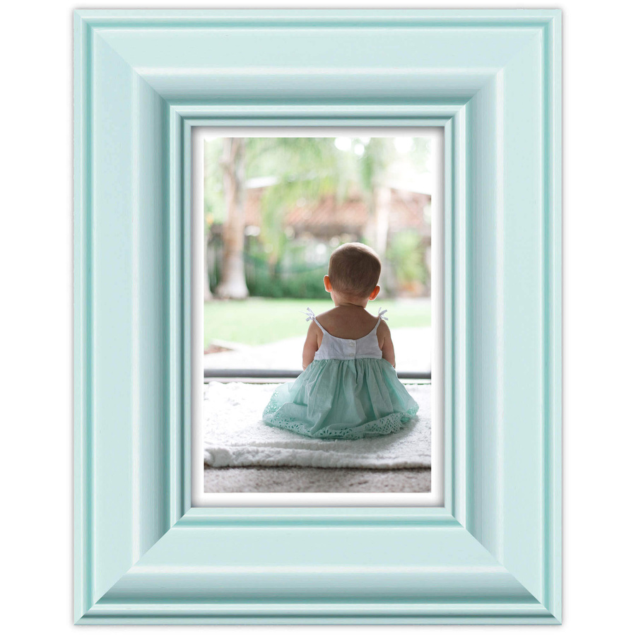 Ramka drewniana FAVARO 2143, nowoczesna fotoramka na zdjęcia, plakaty lub obrazy - kolor miętowy