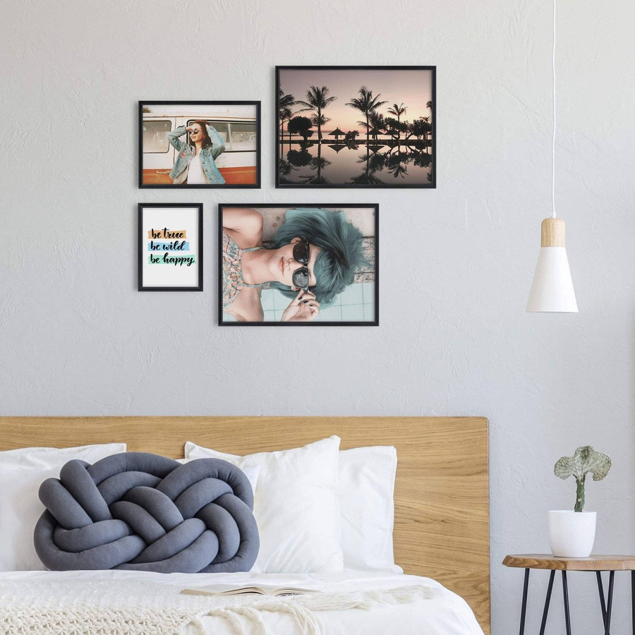 Zestaw czarnych ramek galeria 2 GF0008 1x15x21 1x 21x30 2x 30x40 cm