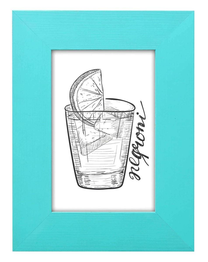 Ramka drewniana COZZE 2104, nowoczesna fotoramaka na zdjęcia, plakaty lub obrazy - kolor niebieski