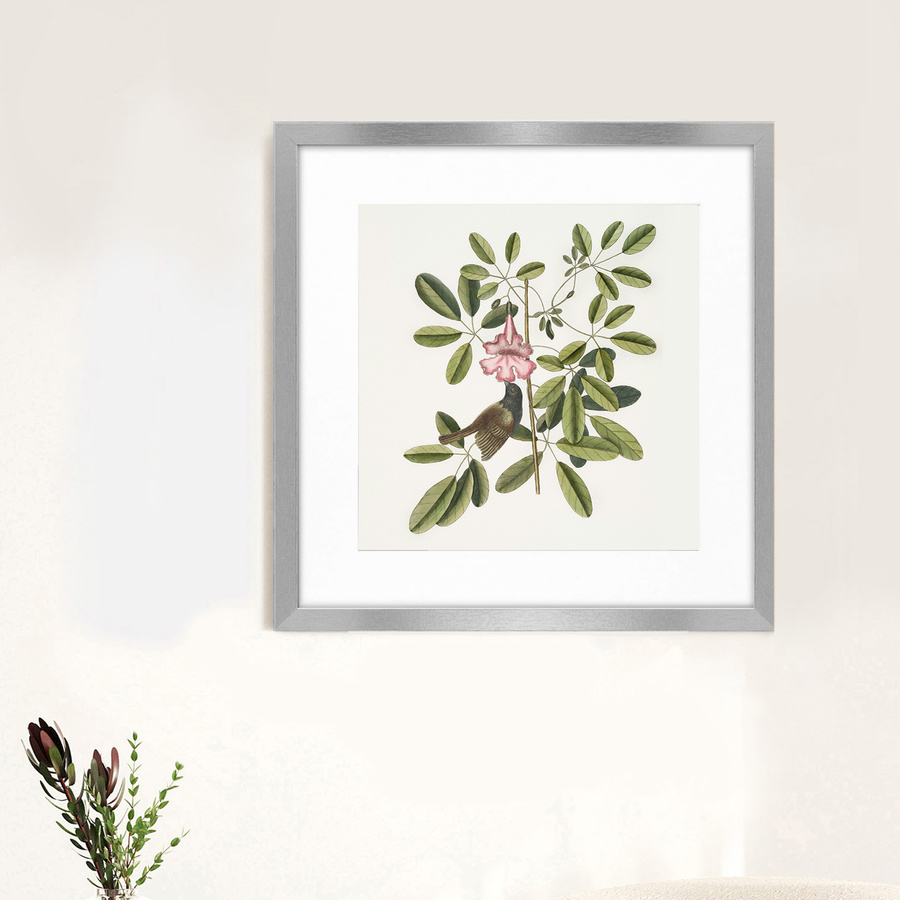 Srebrna ramka z passe partout na zdjęcia w rozmiarze 40x40 cm z okienkiem passe partout 30x30 cm