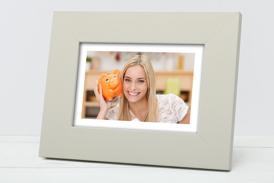 Ramka drewniana COZZE 2996, nowoczesna fotoramka na zdjęcia, plakaty lub obrazy - kolor beżowy