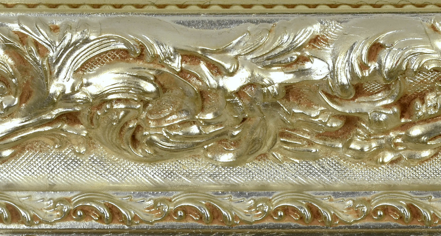 Rama do obrazów, zdjęć, luster na wymiar LUCA #2568. Bogato zdobiona drewniana oprawa - ornamenty, kolor srebrny patyna