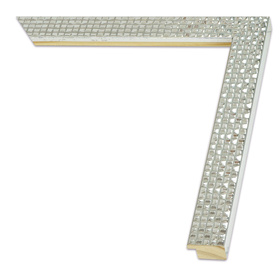 Ramka na zdjęcia, plakaty, lustra na wymiar LUCA #2375. Współczesna, mozaika, drewniana oprawa - panel, kolor srebrny połysk