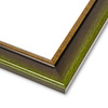 Rama do obrazów, zdjęć oraz plakatów na wymiar LUCA #3123. Drewniana oprawa - kolor zielony, złoty pasek