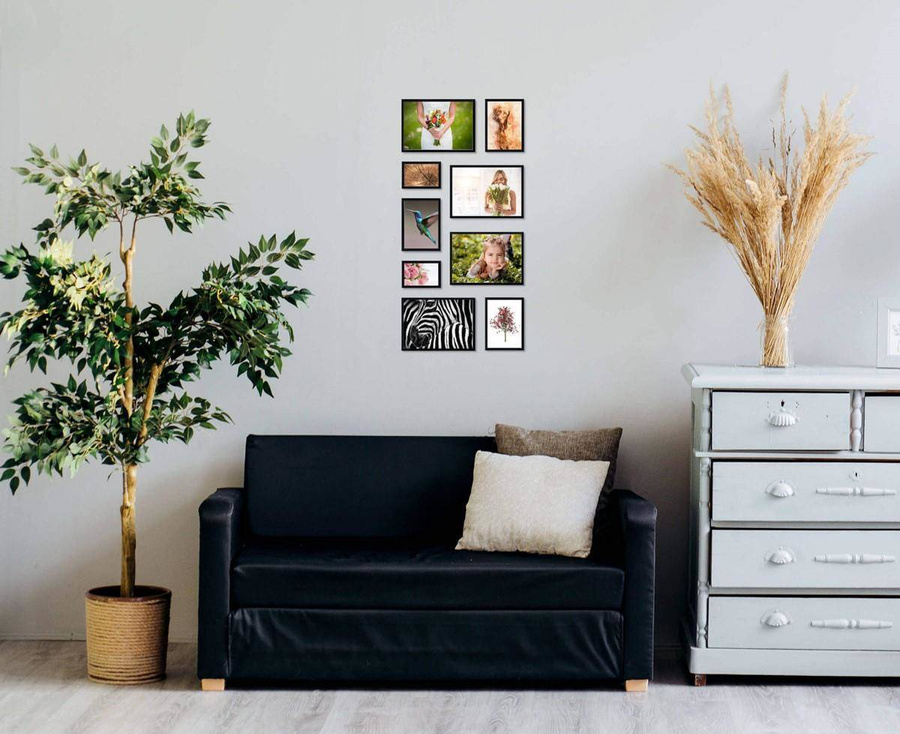 Galeria ścienna PRESTO 2 GF0004. Zestaw czarnych ramek na ścianę