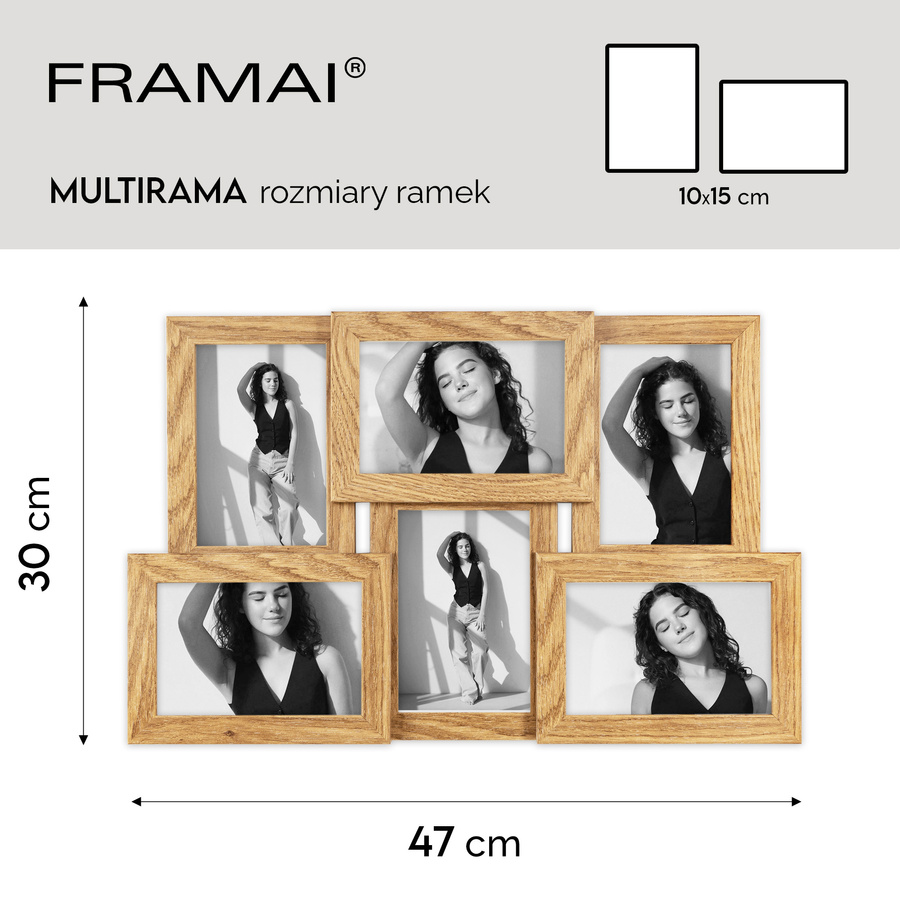 Multiramka MULTI HEN dębowy brąz ramka na zdjęcia