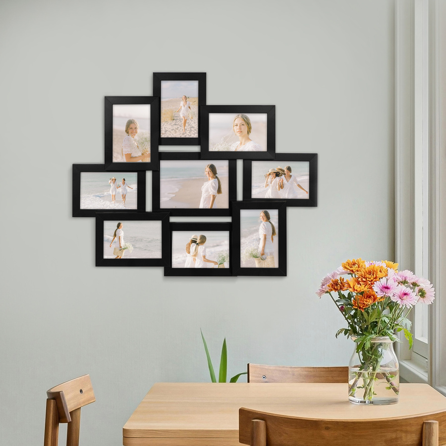 Multirama w czarnym kolorze MULTI HEN 2 na 9 zdjęć ramka na zdjęcia