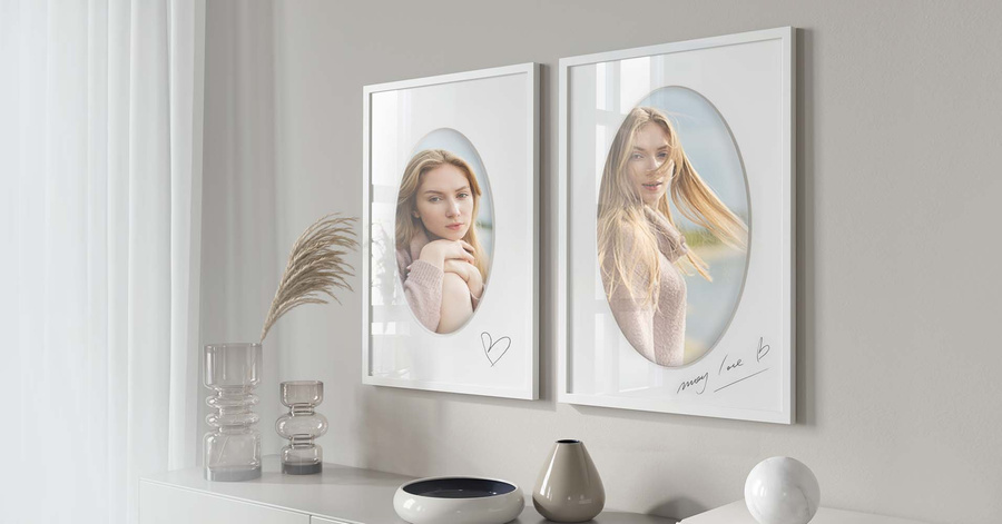 Passe partout 10x15 (6x9) BIAŁY OWAL OFF WHITE LUCA Q5104