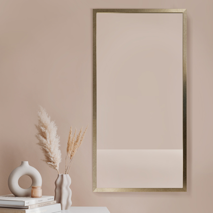 Lustro w złoto miedzianej ramie 83x163 cm