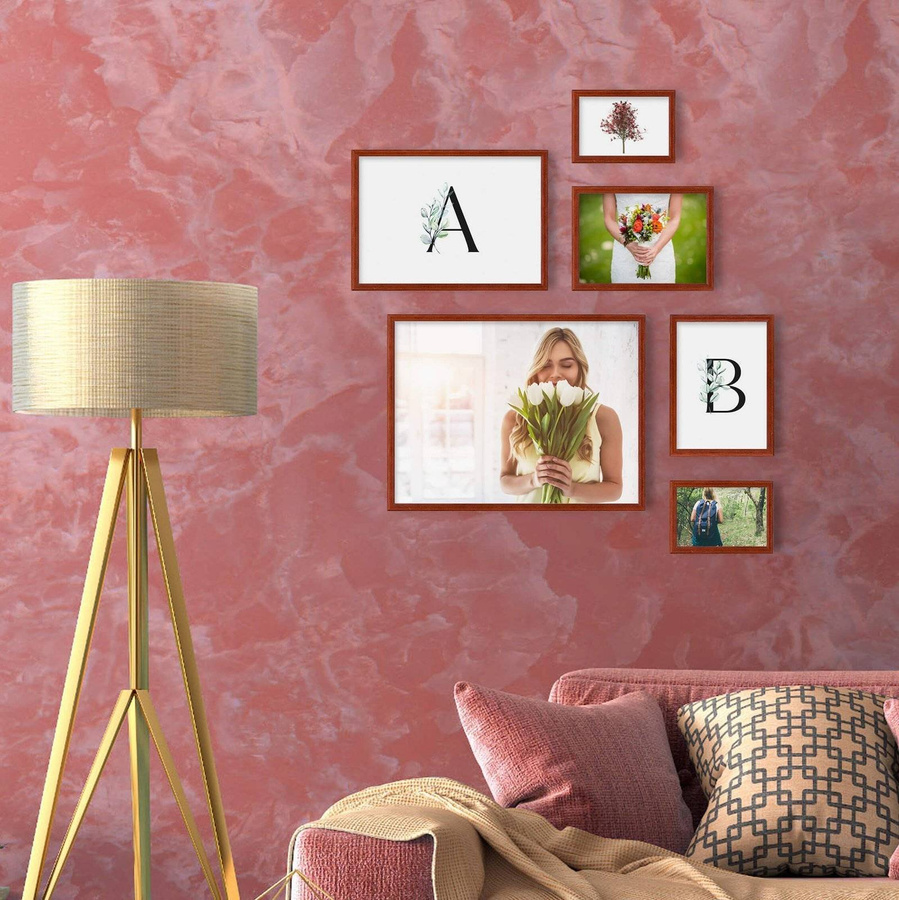 Zestaw brązowych ramek galeria 5 GF10 2x10x15 2x15x21 1x21x30 1x30x40