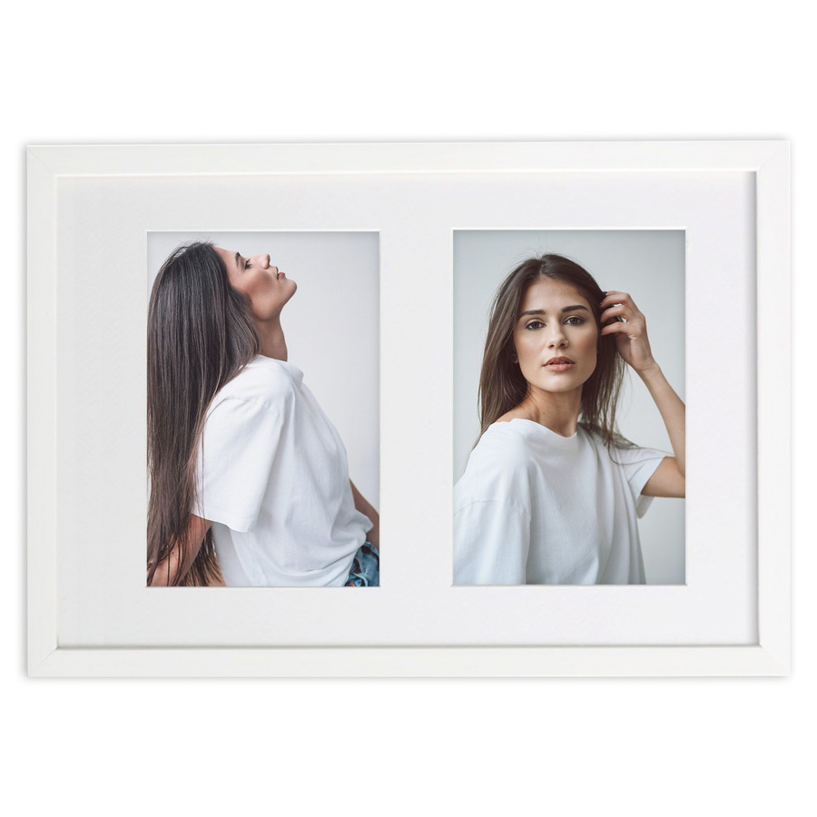 Ramka drewniana galeria passe-partout White 23x35 - kolor biały