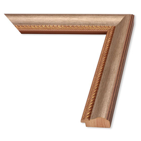 Rama do obrazów, zdjęć, plakatów oraz luster na wymiar LUCA #765. Klasyczna ozdobna, drewniana oprawa - kolor srebrno złoty