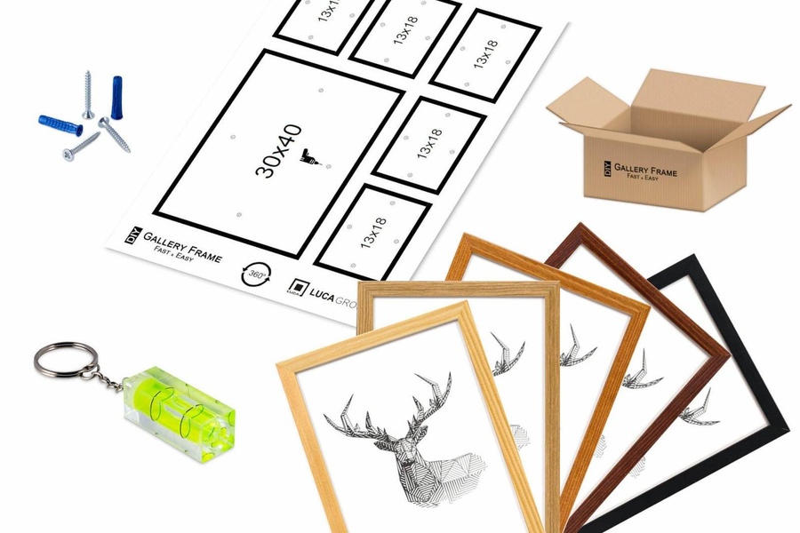 Zestaw białych ramek galeria Pinia 1 GF0008