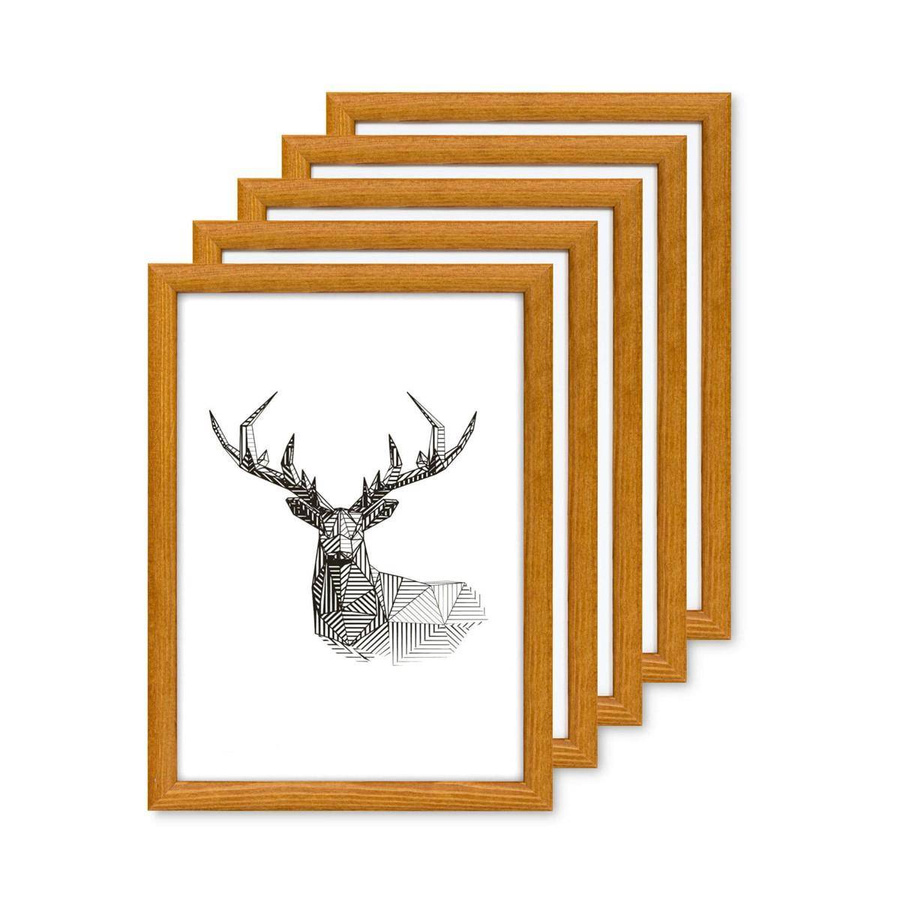 Zestaw ramek drewnianych DIPLO 2865 5 szt. - kolor naturalne drewno