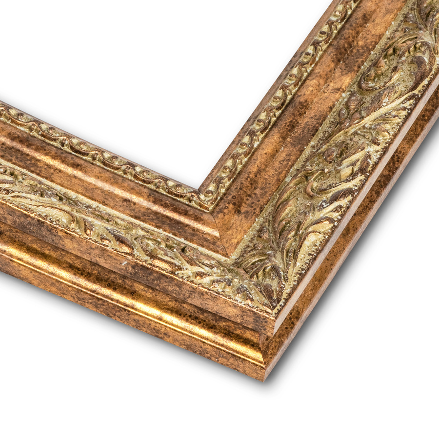 Rama do obrazów, zdjęć, plakatów oraz luster na wymiar LUCA #3033. Klasyczna oprawa - kolor złoty, ornament