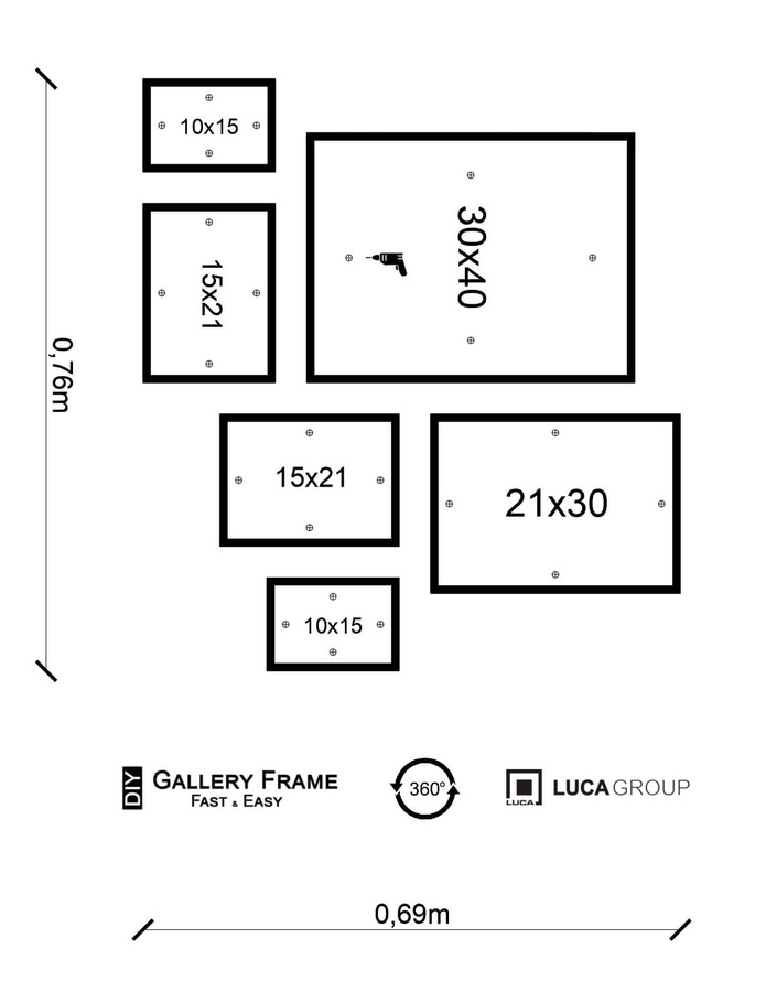 Zestaw brązowych ramek galeria HIT 4 GF0010