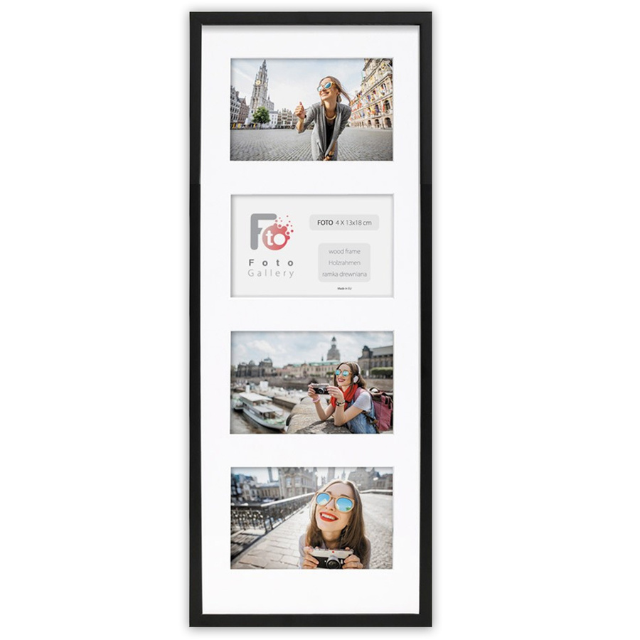 Ramka drewniana galeria passe-partout Black 23x66 - kolor czarny