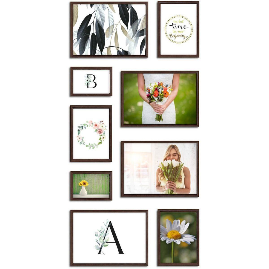 Galeria ścienna PRESTO 44 GF0004. Zestaw brązowych ramek na ścianę