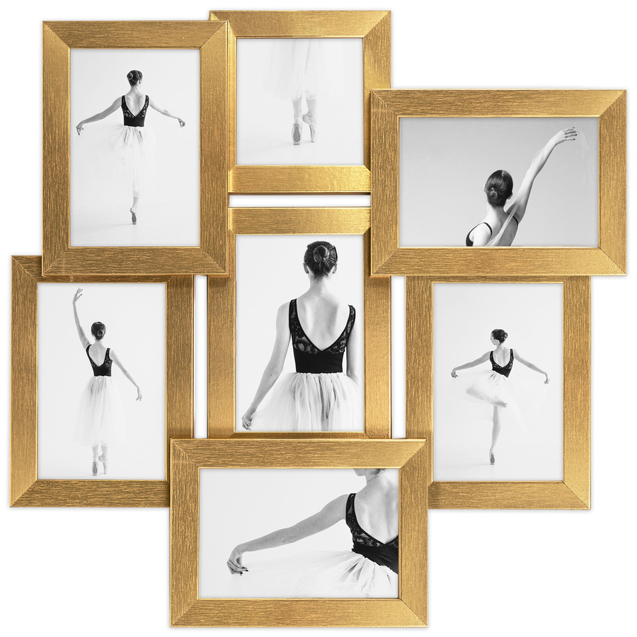 Multirama złota MULTI HEN Z na 7 zdjęć ramka na zdjęcia